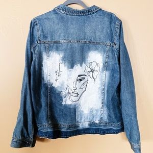 Vintage jean jacket w/ art